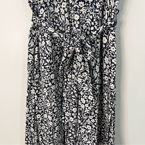 BODEN US 2R Trim Detail Jersey Midi Dress navy blue floral 0521 - Picture 4 of 15